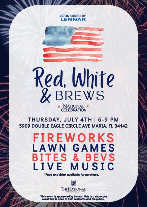 Red, White & Brews Lennar The National Event Flyer, July 2024.