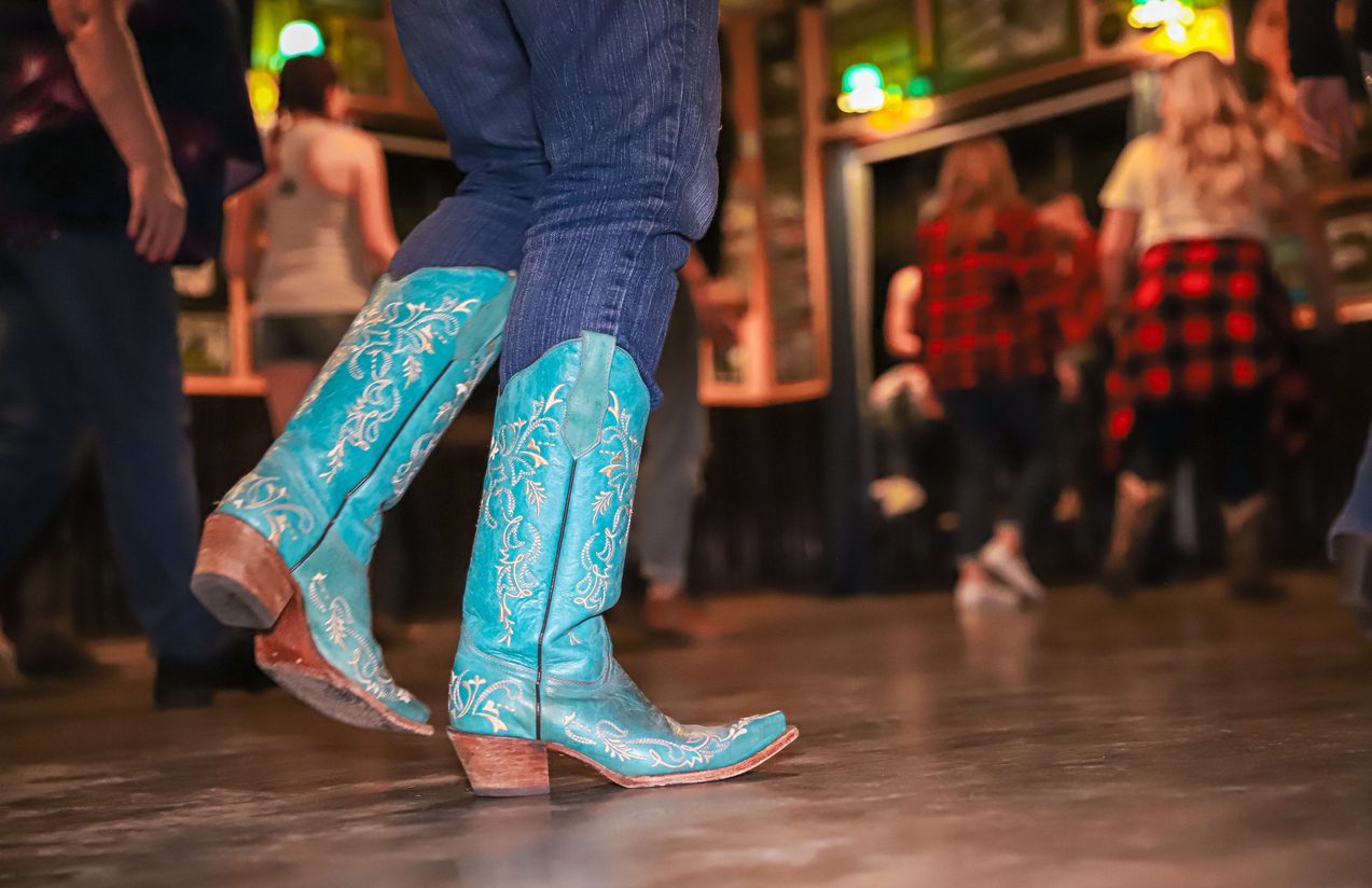 Blue Country dancing boots