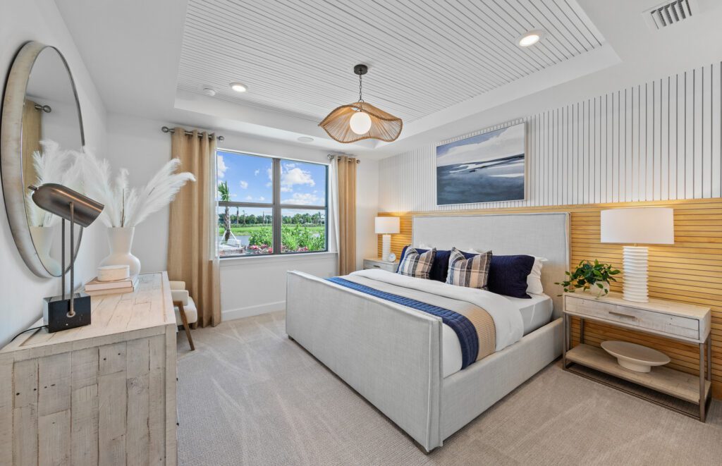 Model home bedroom Del Webb Naples