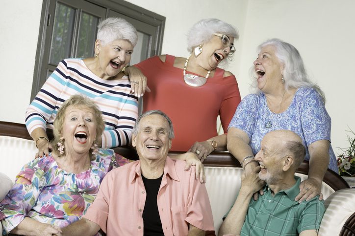 Group of friends laughing together