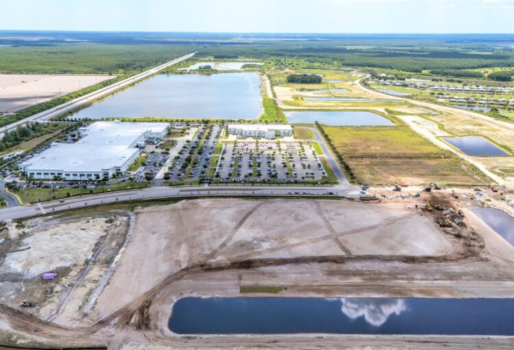 Aerial of Dialum property in beginning land development phase, June 2024