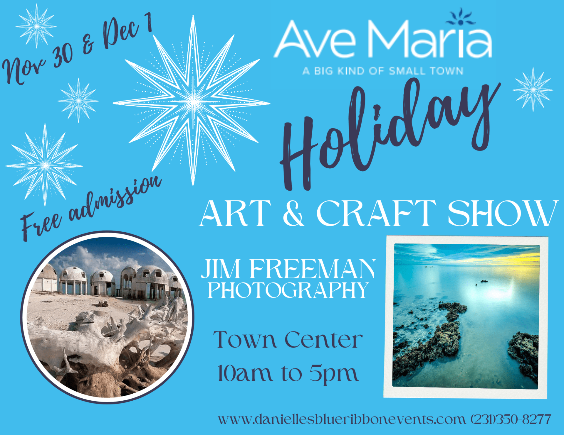 Ave Maria Holiday Art & Craft Show Flyer by Blue Ribbon Events