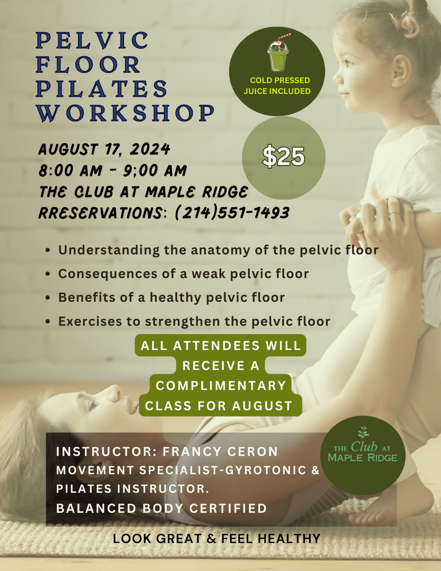 Pelvic Floor Workshop at Maple Ridge