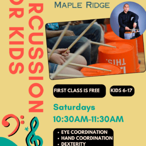 Percussion Classes Flyer at Maple Ridge