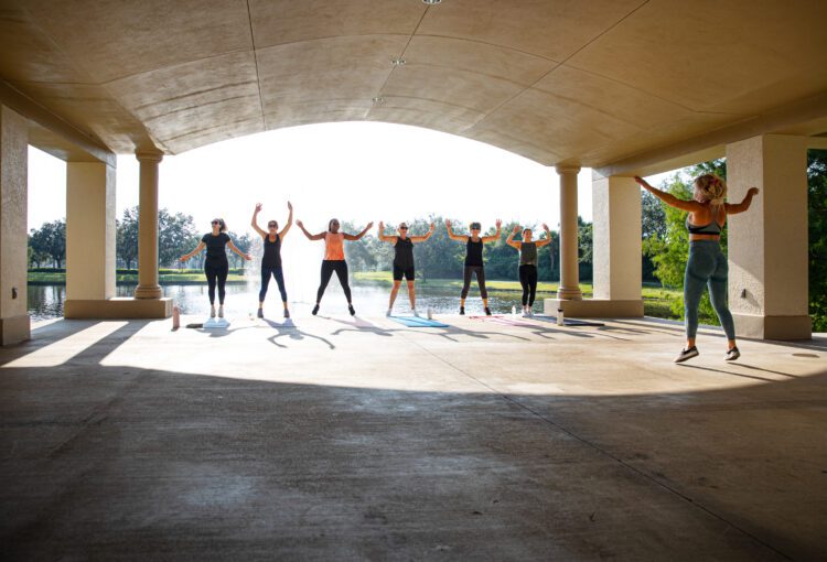 Ave Maria fitness group meet for exercises at South Park